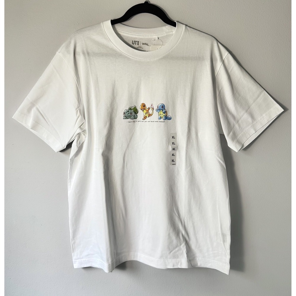 Uniqlo UT Japan Pokémon 30th Anniversary Tee White  Charmander Squirtle L/XL